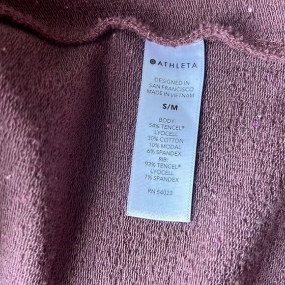 Athleta Open Front Lotus Textured Cardigan Wrap Purple w/ Pockets Womens Sz S/M - Picture 4 of 11